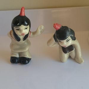 Vintage Native American salt pepper shakers family
